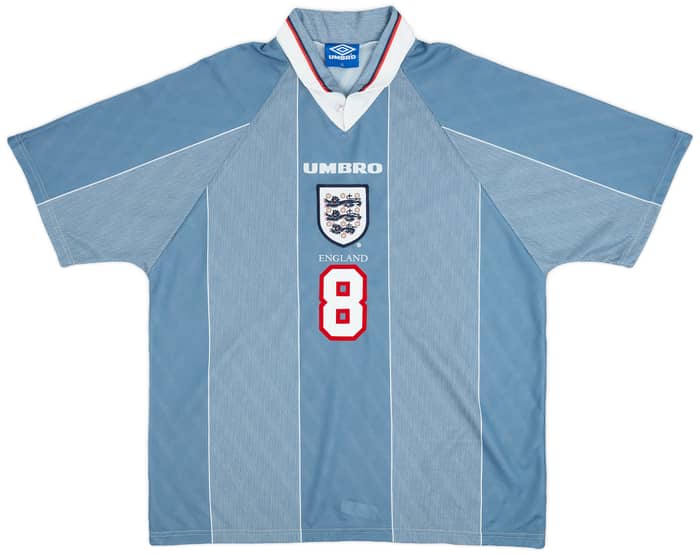 1996-97 England Away Shirt Gascoigne #8 - 9/10 - (XL)
