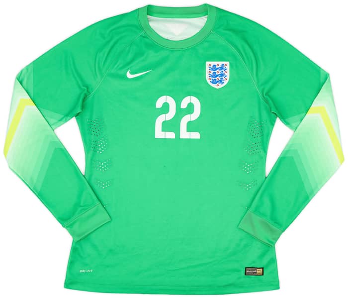 2014-15 England Player Issue GK Home Shirt #22 - 9/10 - (L)