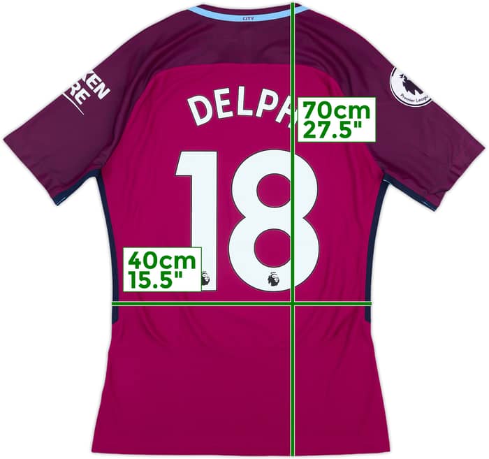 2017-18 Manchester City Match Issue Away Shirt Delph #18