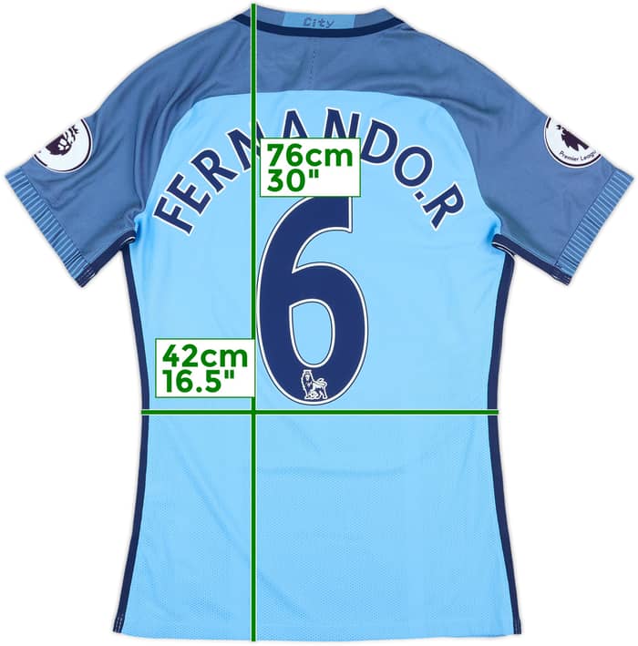 2016-17 Manchester City Match Issue Home Shirt Fernando.R #6