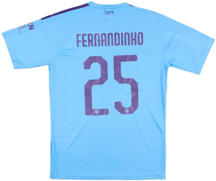 2019-20 Manchester City Match Issue Carabao Cup Home Shirt Fernandinho #25