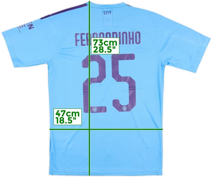 2019-20 Manchester City Match Issue Carabao Cup Home Shirt Fernandinho #25