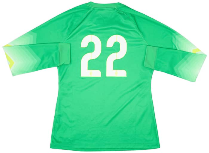 2014-15 England Player Issue GK Home Shirt #22 - 9/10 - (L)