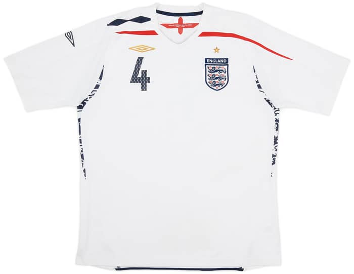 2007-09 England Home Shirt Gerrard #4 - 5/10 - (XL)