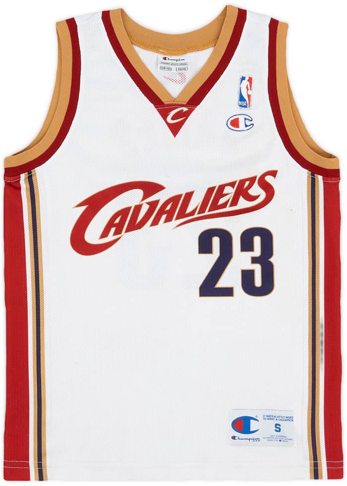 2003-10 Cleveland Cavaliers James #23 Champion Home Jersey - 5/10 - (S.Boys)
