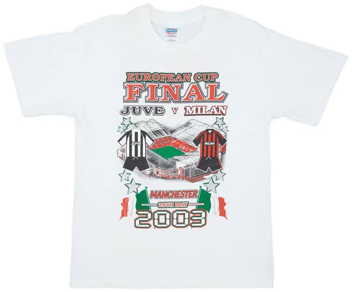 2003 Juventus v AC Milan Champions League Final Graphic Tee - 6/10 - (M)