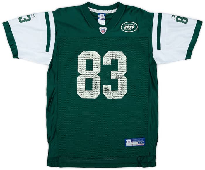 2002-04 New York Jets Moss #83 Reebok On Field Home Jersey - 5/10 - (XL.Boys)