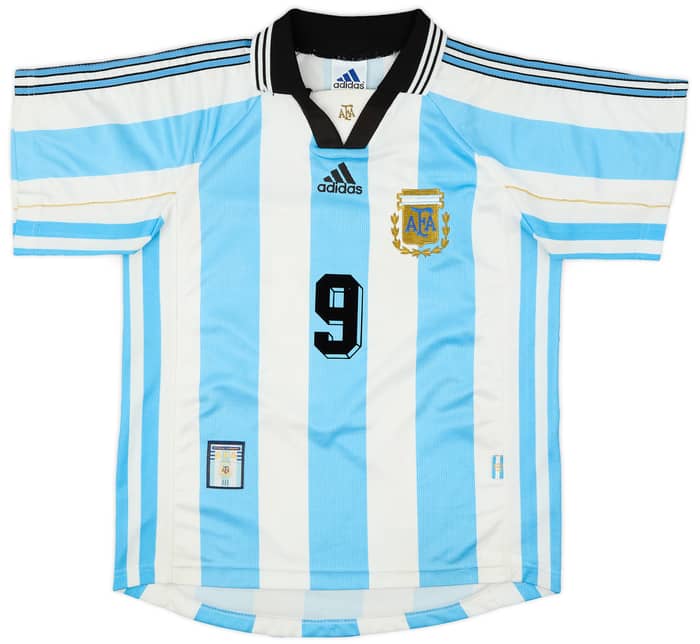 1998-99 Argentina Home Shirt Batistuta #9 - 9/10 - (XS)