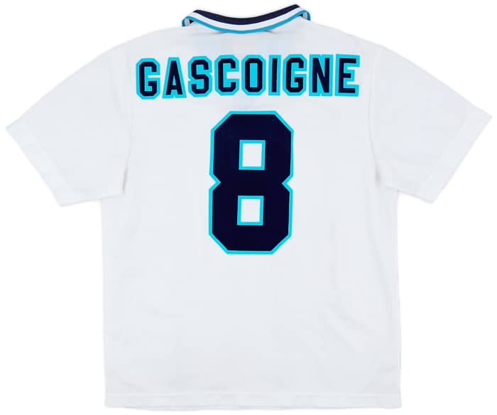 1995-97 England Home Shirt Gascoigne #8 - 8/10 - (L)