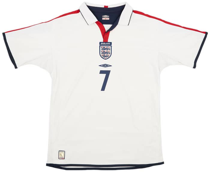 2003-05 England Home Shirt Beckham #7 - 7/10 - (L)