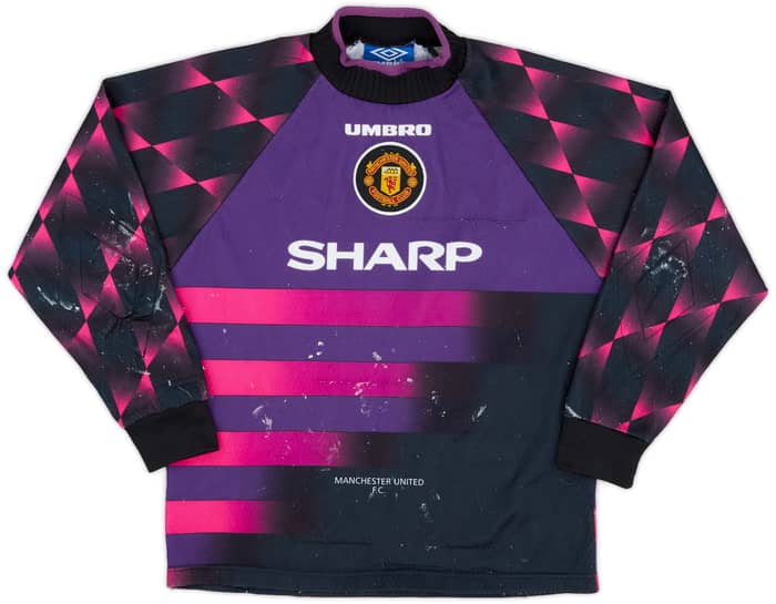 1996-97 Manchester United Purple GK Shirt - 4/10 - (L.Boys)
