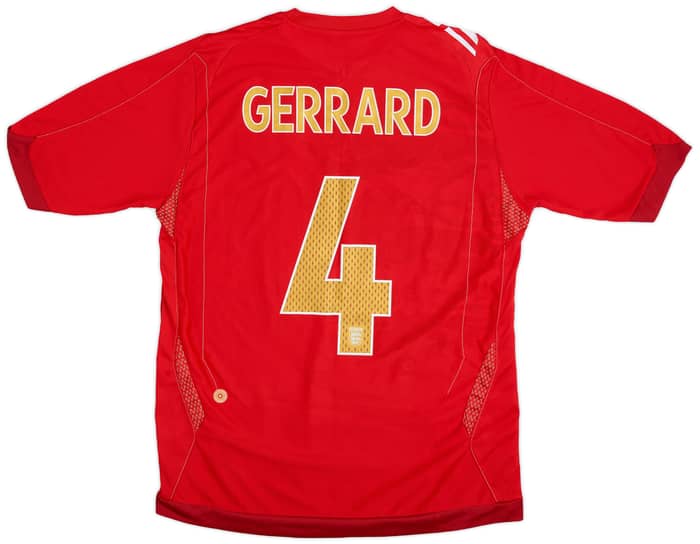 2006-08 England Away Shirt Gerrard #4 - 9/10 - (L)