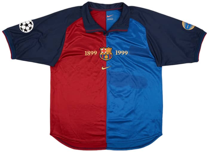 1999-00 Barcelona Match Issue Champions League Home Shirt Litmanen #10