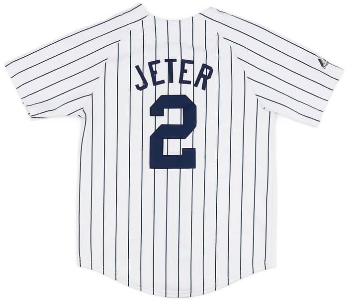 2004-08 New York Yankees Jeter #2 Majestic Home Jersey - 5/10 - (S.Boys)
