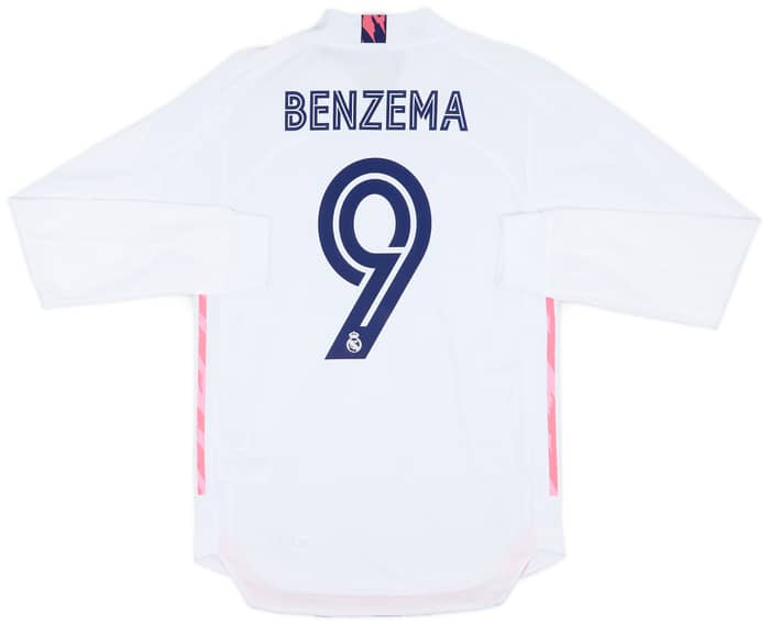 2020-21 Real Madrid Authentic Home L/S Shirt Benzema #9 (S)