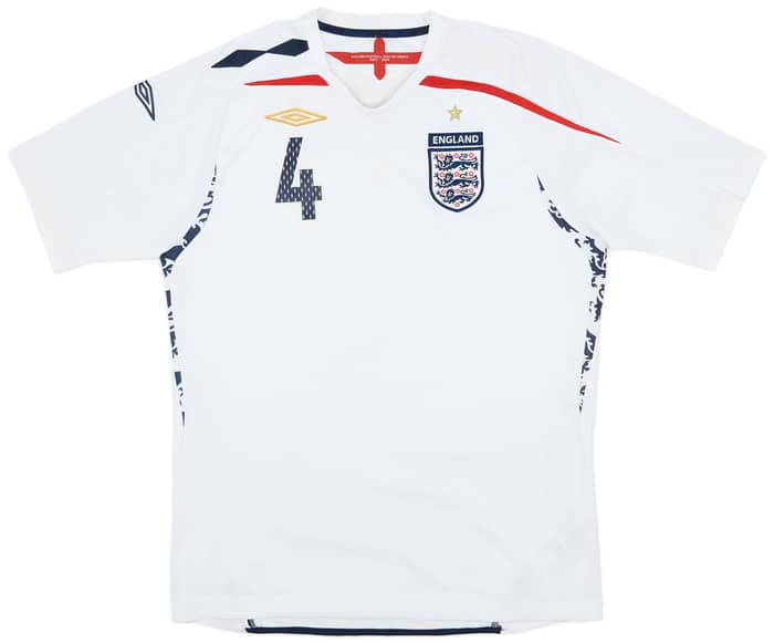 2007-09 England Home Shirt Gerrard #4 - 6/10 - (L)