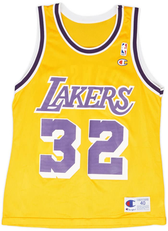 1996 LA Lakers Johnson #32 Champion Home Jersey - 8/10 - (M)