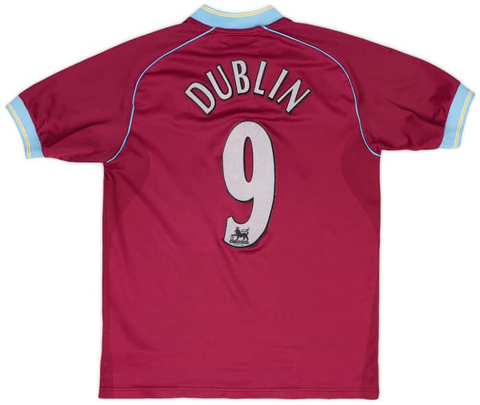 2001-02 Aston Villa Home Shirt Dublin #9 - 6/10 - (Y)
