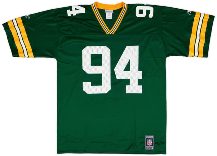2001 Green Bay Packers Gbaja-Biamila #94 Reebok Home Jersey - 9/10 - (L)