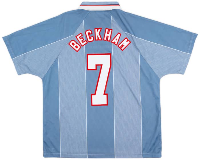 素晴らしい外見 1996-97 (XL) - 9/10 - #7 Beckham Shirt Away England ウェア