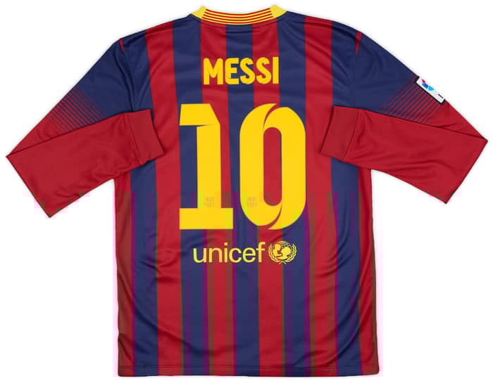 2013-14 Barcelona Home L/S Shirt Messi #10 - 7/10 - (M)