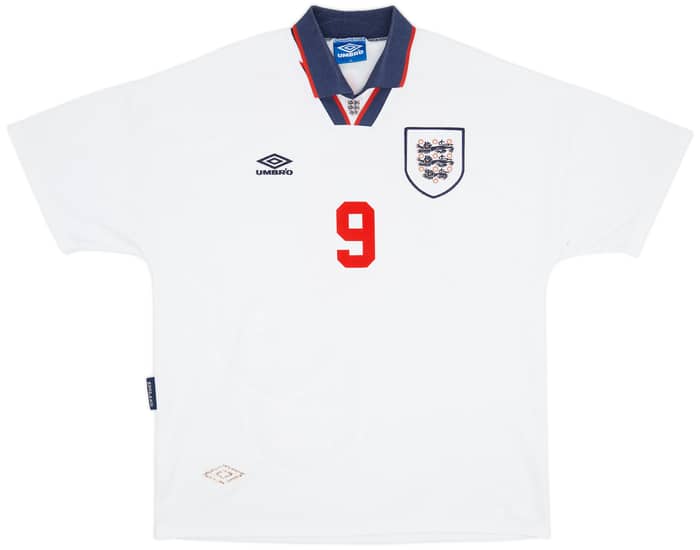 1993-95 England Home Shirt Shearer #9 - 8/10 - (XL)