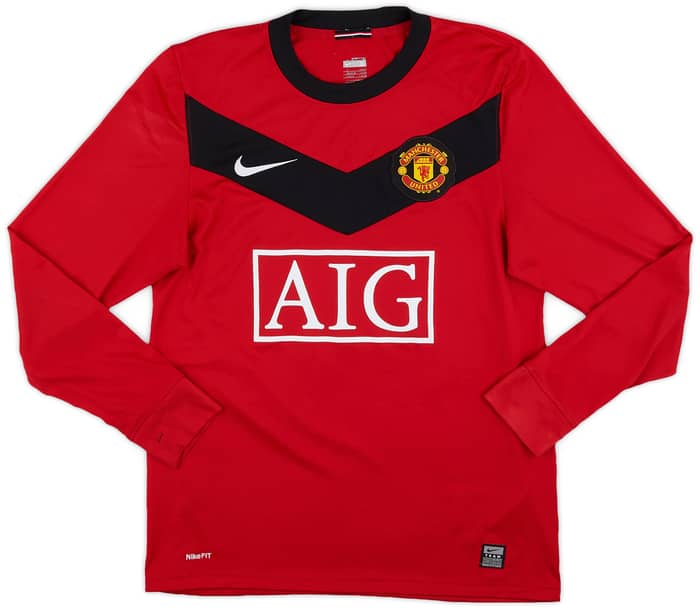 2009-10 Manchester United Home L/S Shirt Rooney #10 - 8/10 - (S)