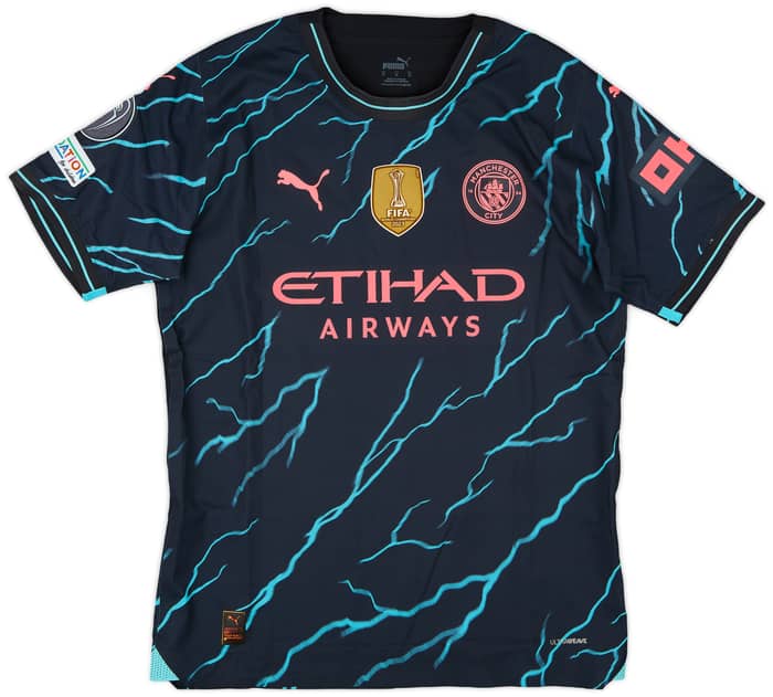 2023-24 Manchester City Match Issue Champions League Third Shirt Matheus N. #27