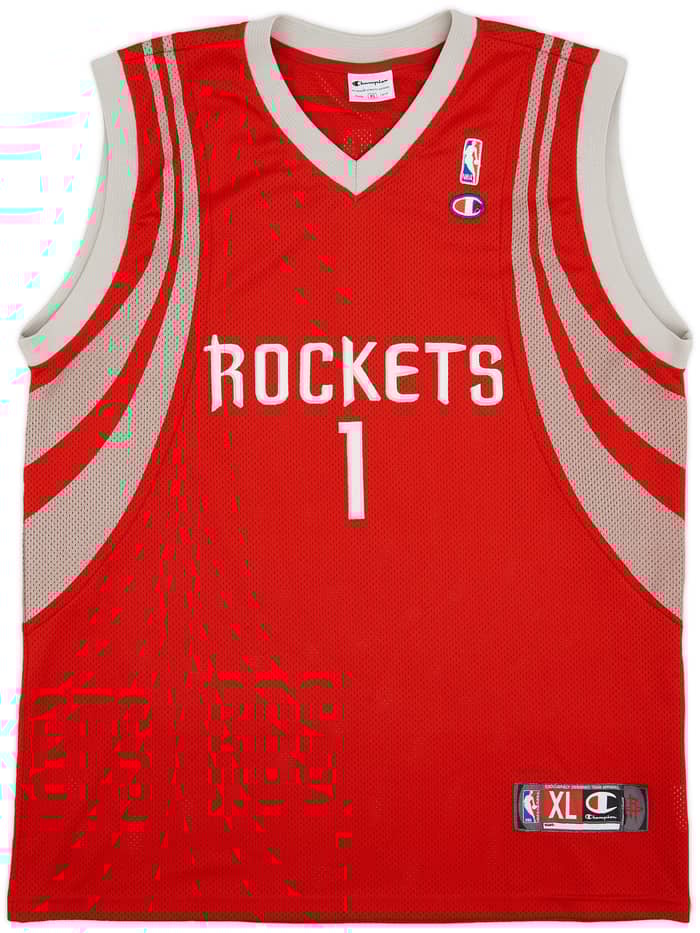 2004-10 Houston Rockets McGrady #1 Champion Authentic Away Jersey - 6/10 - (XL)