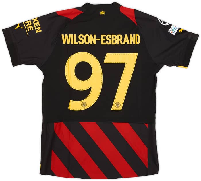 2022-23 Manchester City Match Issue Champions League Away Shirt Wilson-Esbrand #97