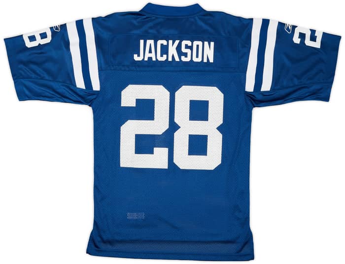 2007 Indianapolis Colts Jackson #28 Reebok On Field Home Jersey - 8/10 - (S)