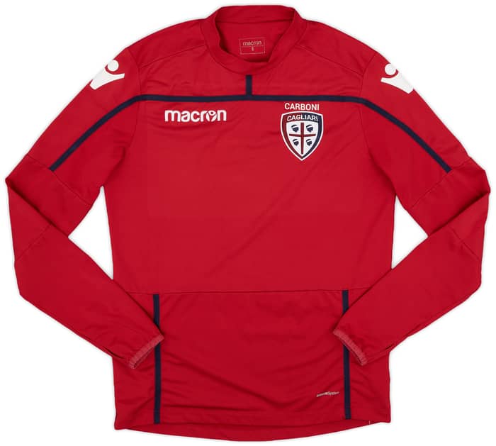 2019-20 Cagliari Macron Staff Issue Drill Top 'Carboni' - 8/10 - (S)
