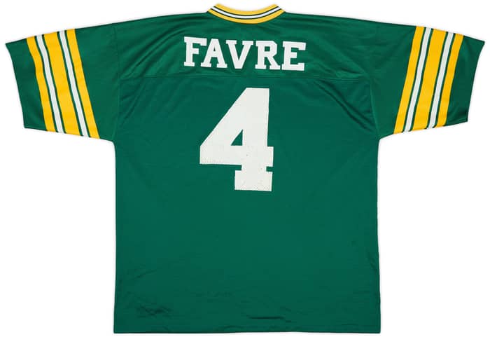 1996 Green Bay Packers Favre #4 Logo Athletic Home Jersey - 8/10 - (XL)