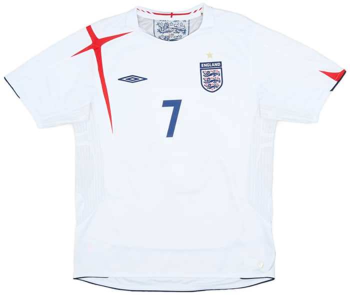 2005-07 England Home Shirt Beckham #7 - 6/10 - (L)