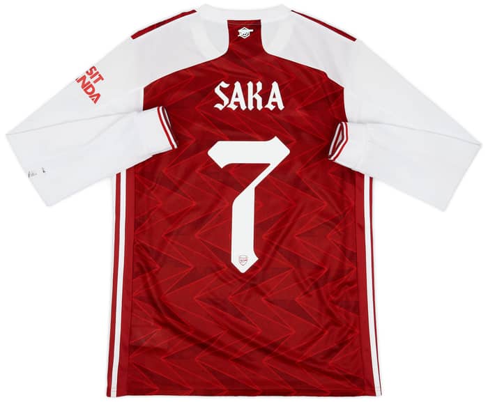 2020-21 Arsenal Home L/S Shirt Saka #7 - 6/10 - (M)