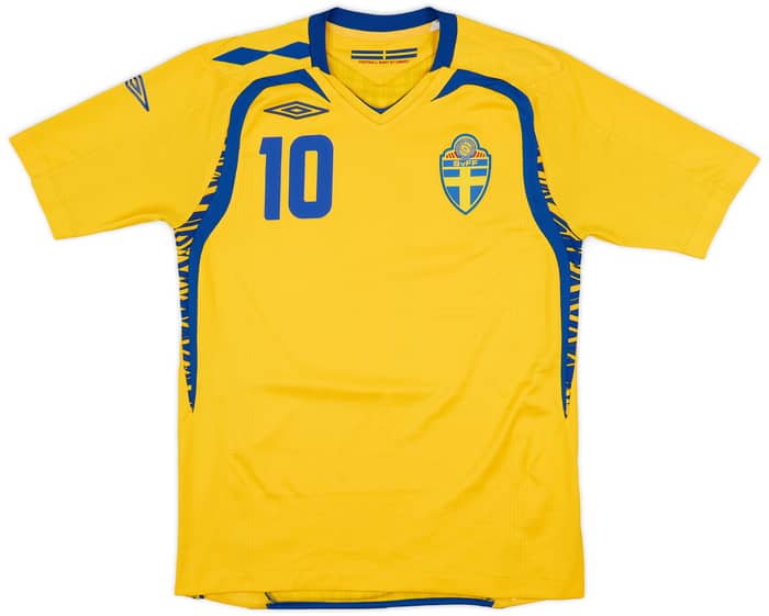 2007-09 Sweden Home Shirt Ibrahimovic #10 - 9/10 - (S)