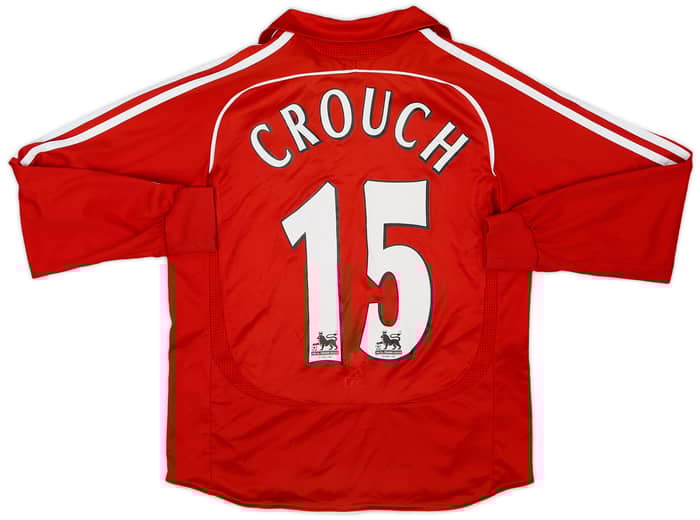 2006-08 Liverpool Home L/S Shirt Crouch #15 - 7/10 - (M.Boys)