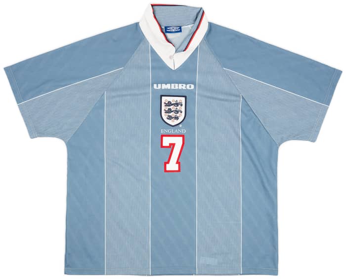 1996-97 England Away Shirt Beckham #7 - 9/10 - (XXL)