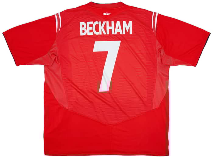 2004-06 England Away Shirt Beckham #7 - 7/10 - (XXL)