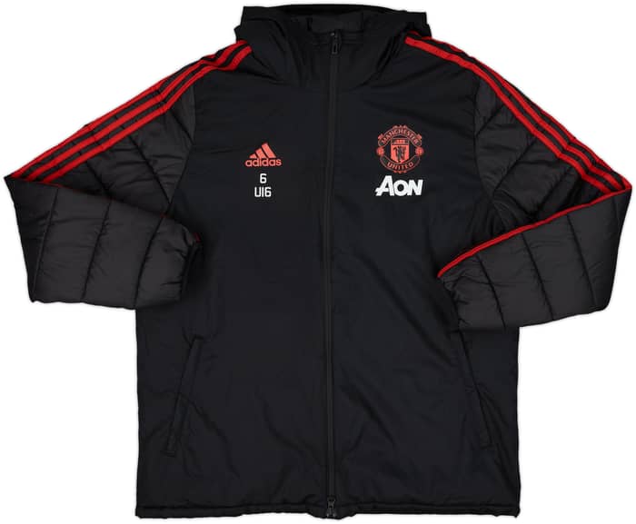 2018-19 Manchester United Player Issue Nike Hooded Padded Bench Coat #6 U16 - 10/10 - (L)