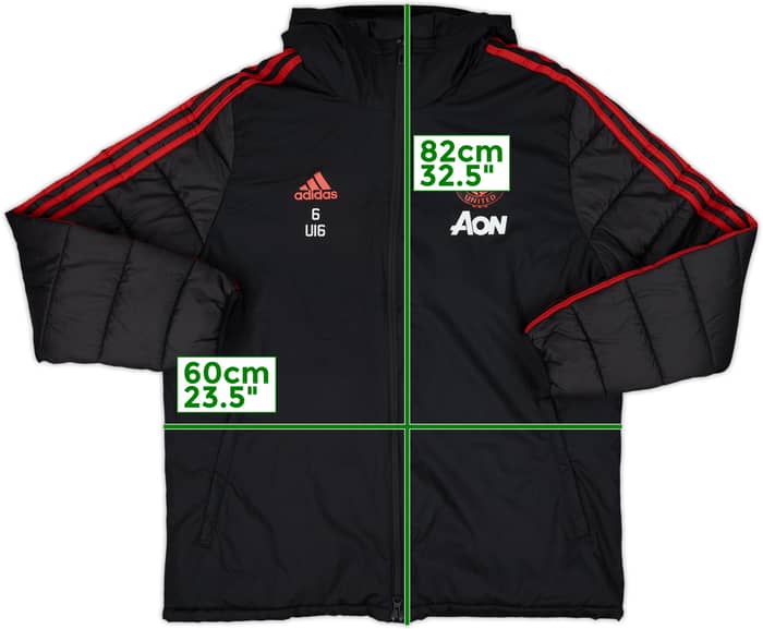 2018-19 Manchester United Player Issue Nike Hooded Padded Bench Coat #6 U16 - 10/10 - (L)