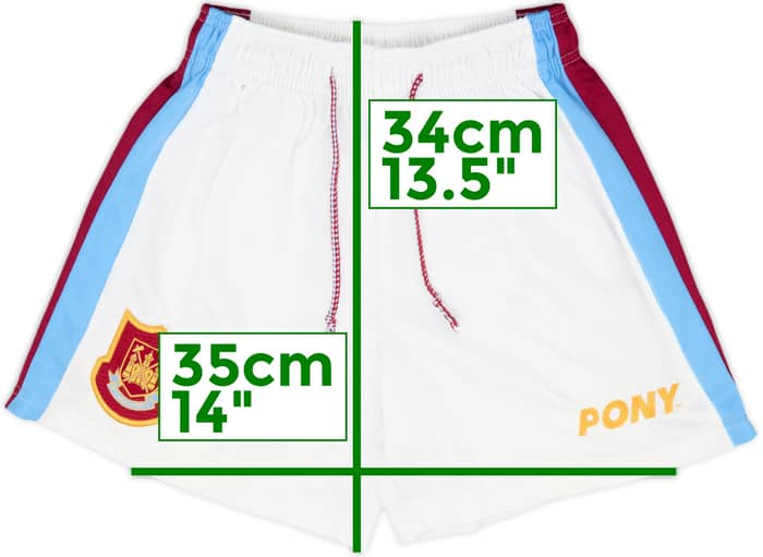 1997-98 West Ham Home Shorts - 8/10 - (L.Boys)
