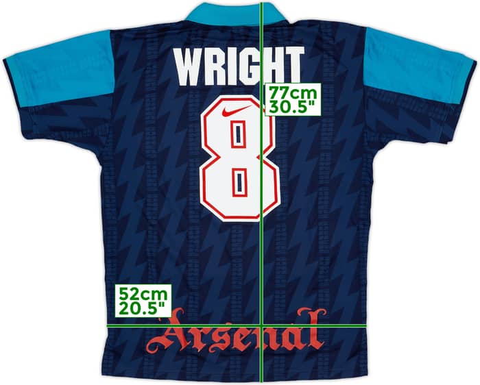 1994-95 Arsenal Away Shirt Wright #8 - 5/10 - (L)