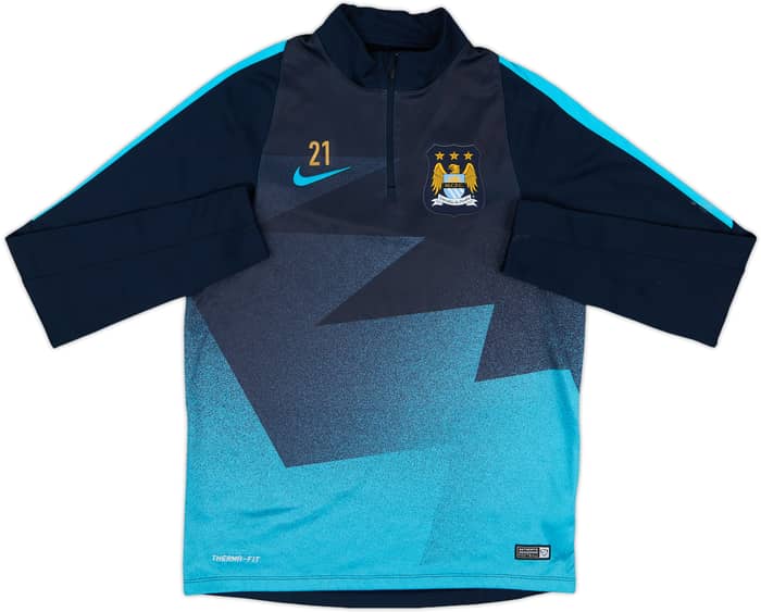 2015-16 Manchester City Nike Player Issue 1/4 Zip Drill Top #21 - 7/10 - (M)