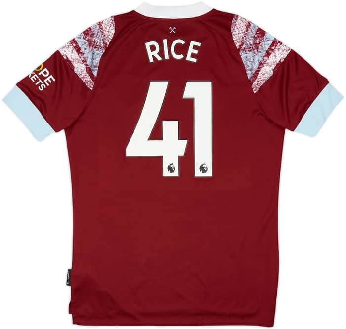 2022-23 West Ham Home Shirt Rice #41 - 7/10 - (M)