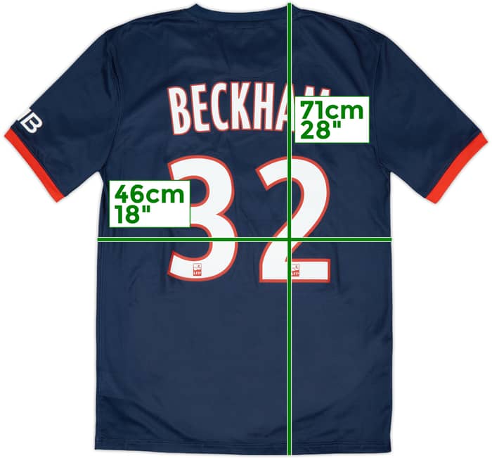 2013-14 Paris Saint-Germain Home Shirt Beckham #32 - 8/10 - (S)