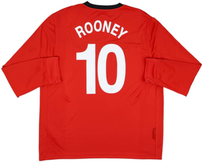 2009-10 Manchester United Home L/S Shirt Rooney #10 (XXL)