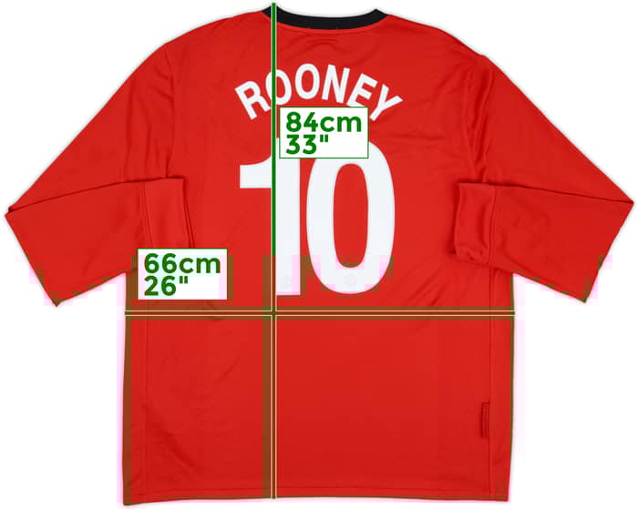 2009-10 Manchester United Home L/S Shirt Rooney #10 (XXL)