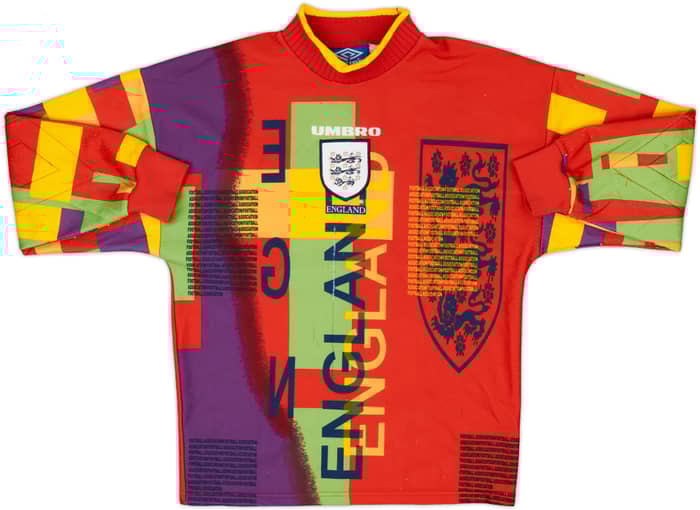 1995-96 England GK Shirt - 6/10 - (L.Boys)