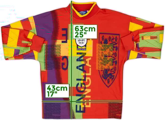 1995-96 England GK Shirt - 6/10 - (L.Boys)